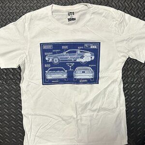 Uniqlo Back to the Future Delorean White T Shirt